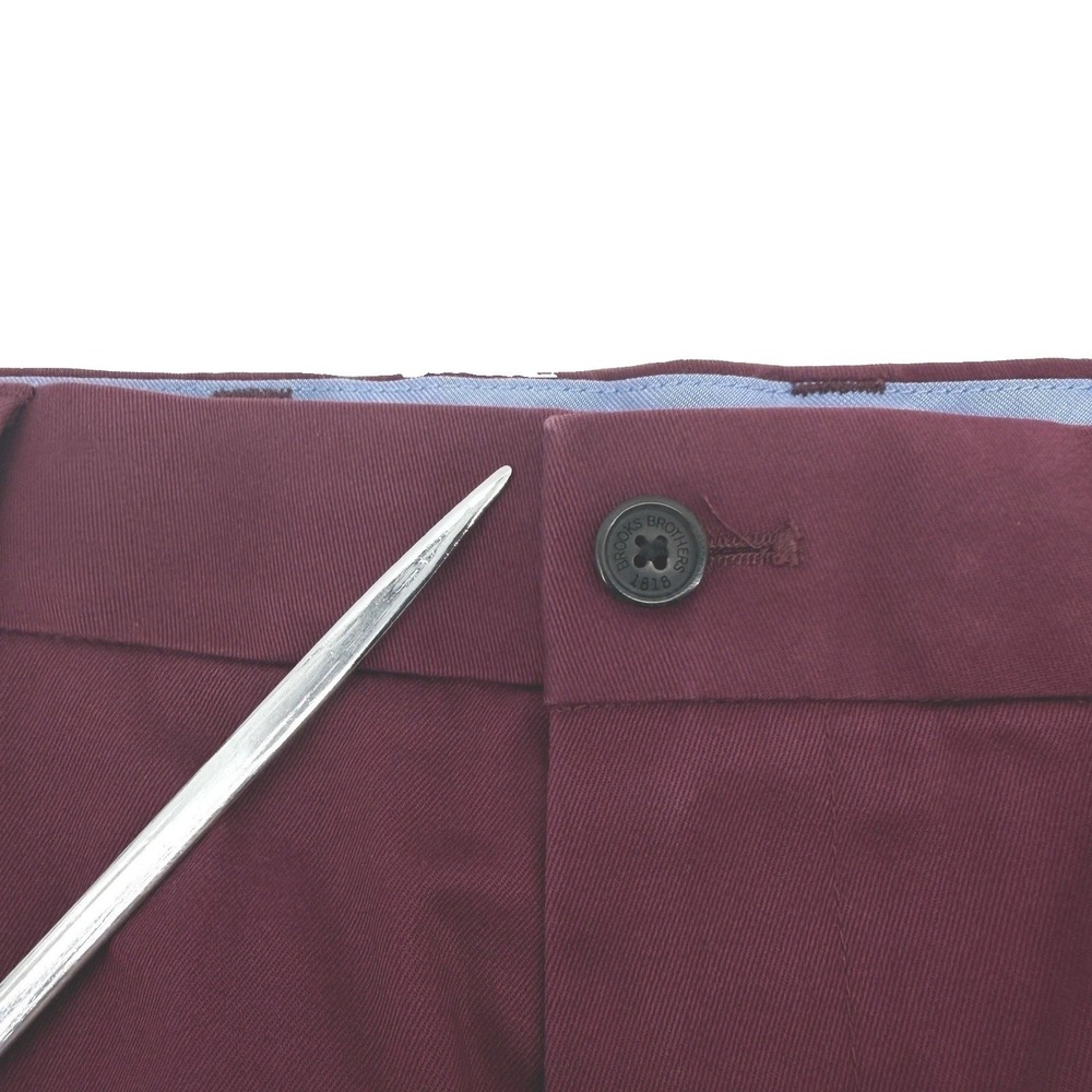 Brooks Brothers Pants Mens 35x31.5 (Tag 36x32) Burgundy‎ Lightweight Milano Fit - Picture 2 of 15